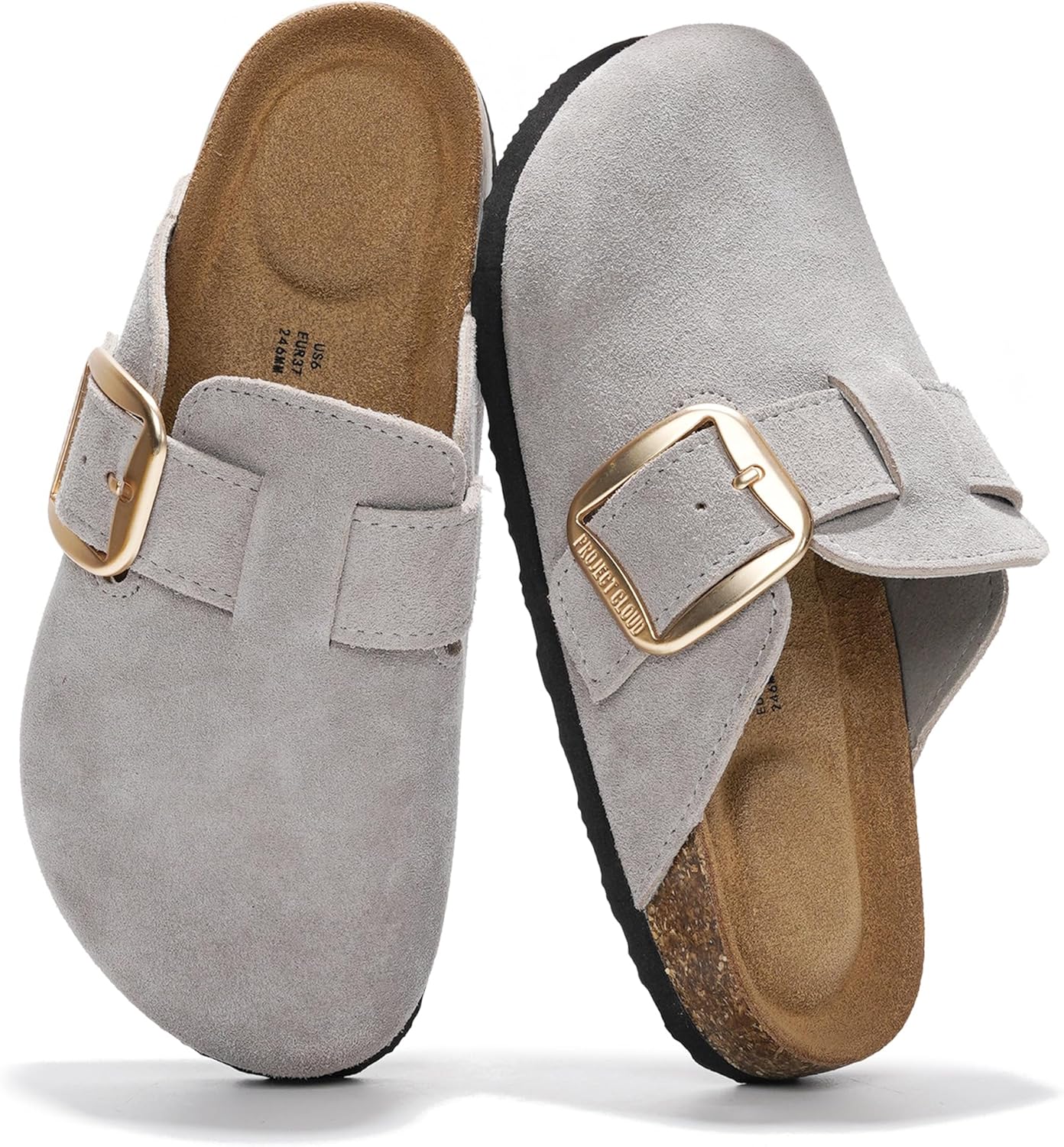 Project Cloud Genuine Leather Clogs for Women with Memory Foam