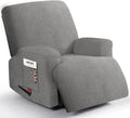 Oversized 3 Pieces Stretch Recliner Chair Covers - Plush Light Gray