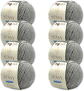 Sensy OriJeans Cotton Yarn 8-Skein Pack - Soft Amigurumi Gray