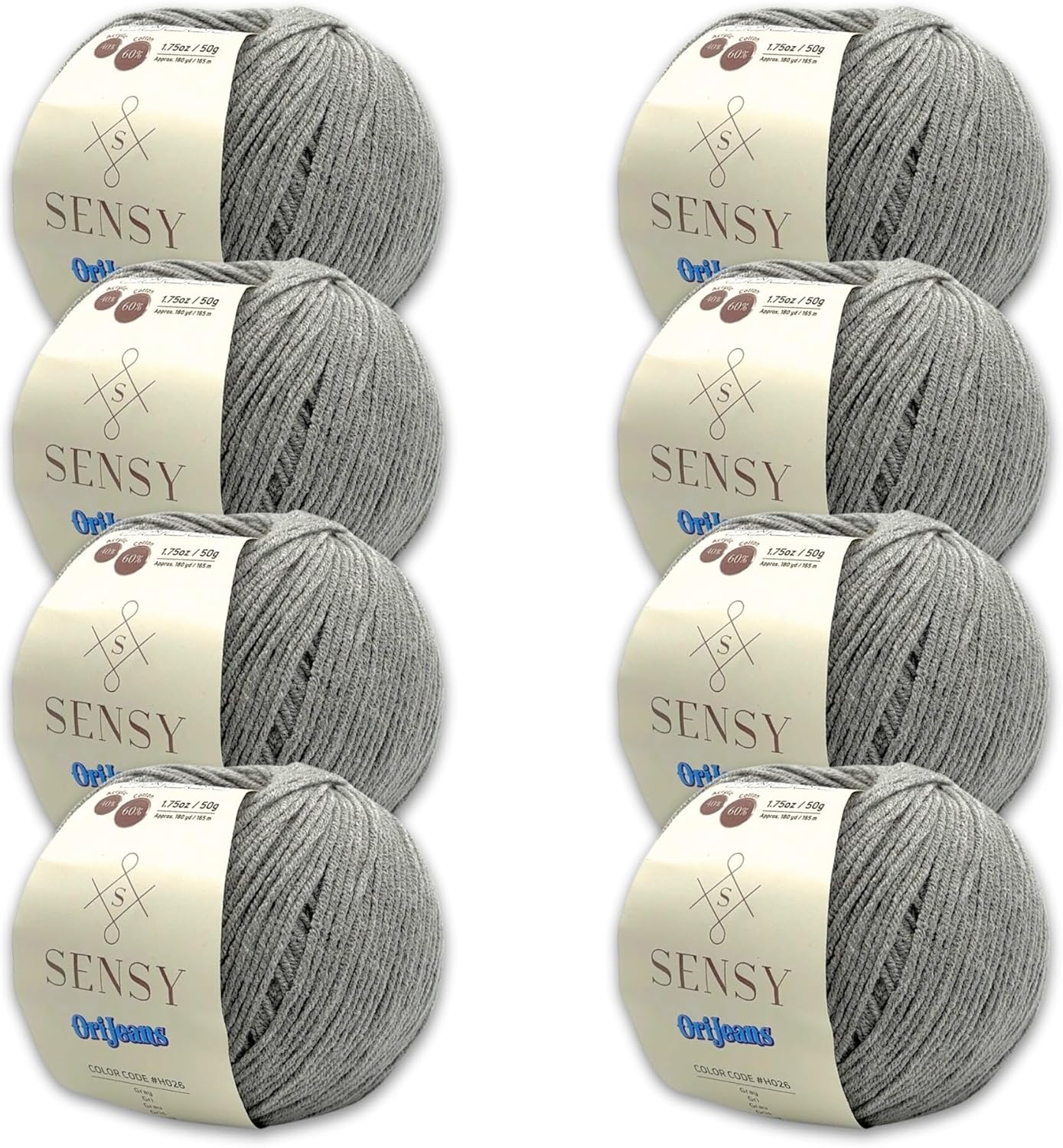 8 Skeins of Sensy OriJeans Yarn for Amigurumi and Crocheting