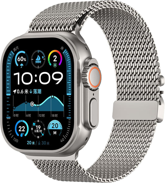 Breathable Milanese Mesh Band for Apple Watch - Adjustable Buckle - Plesechde