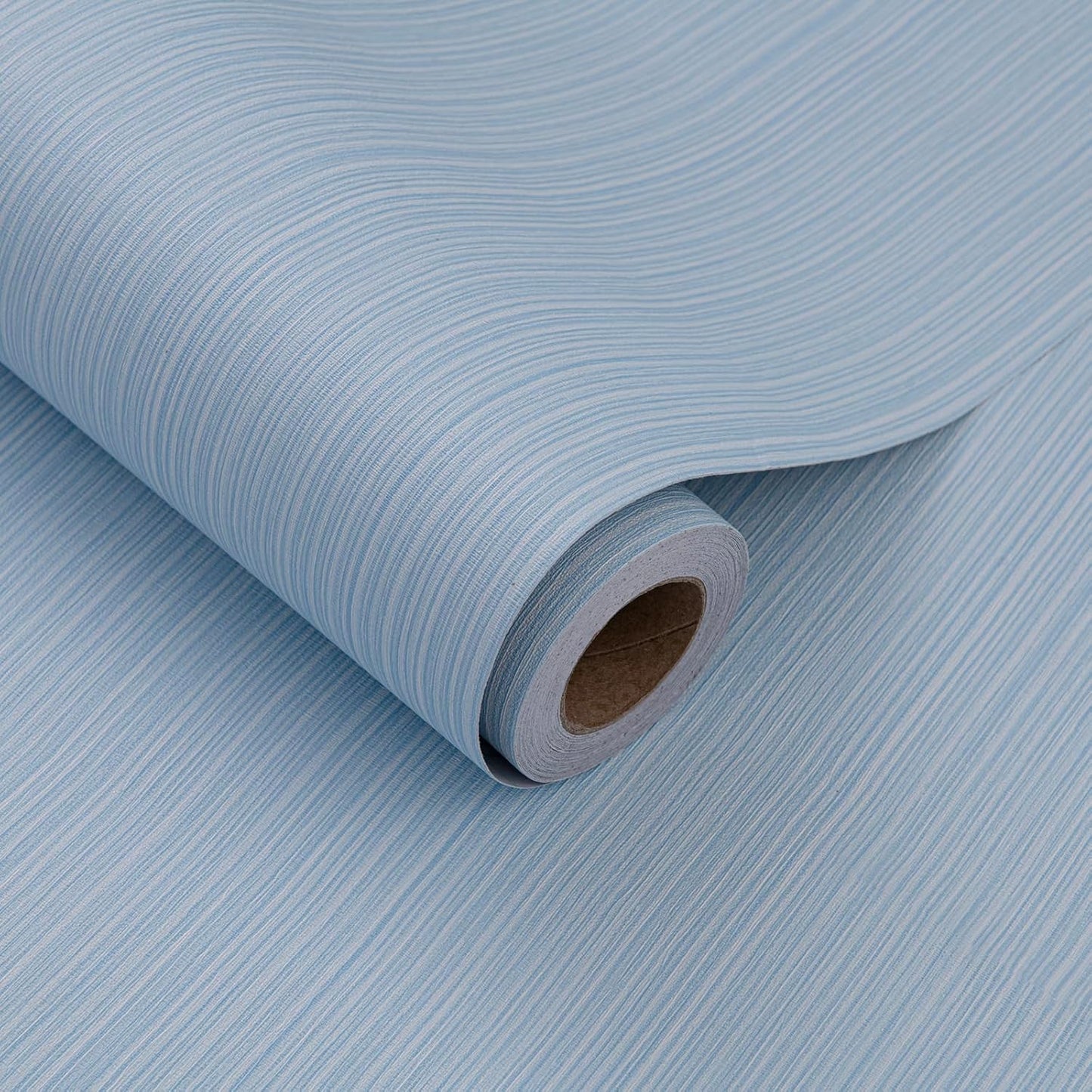 Light Blue Faux Grasscloth Wallpaper Peel and Stick for Home