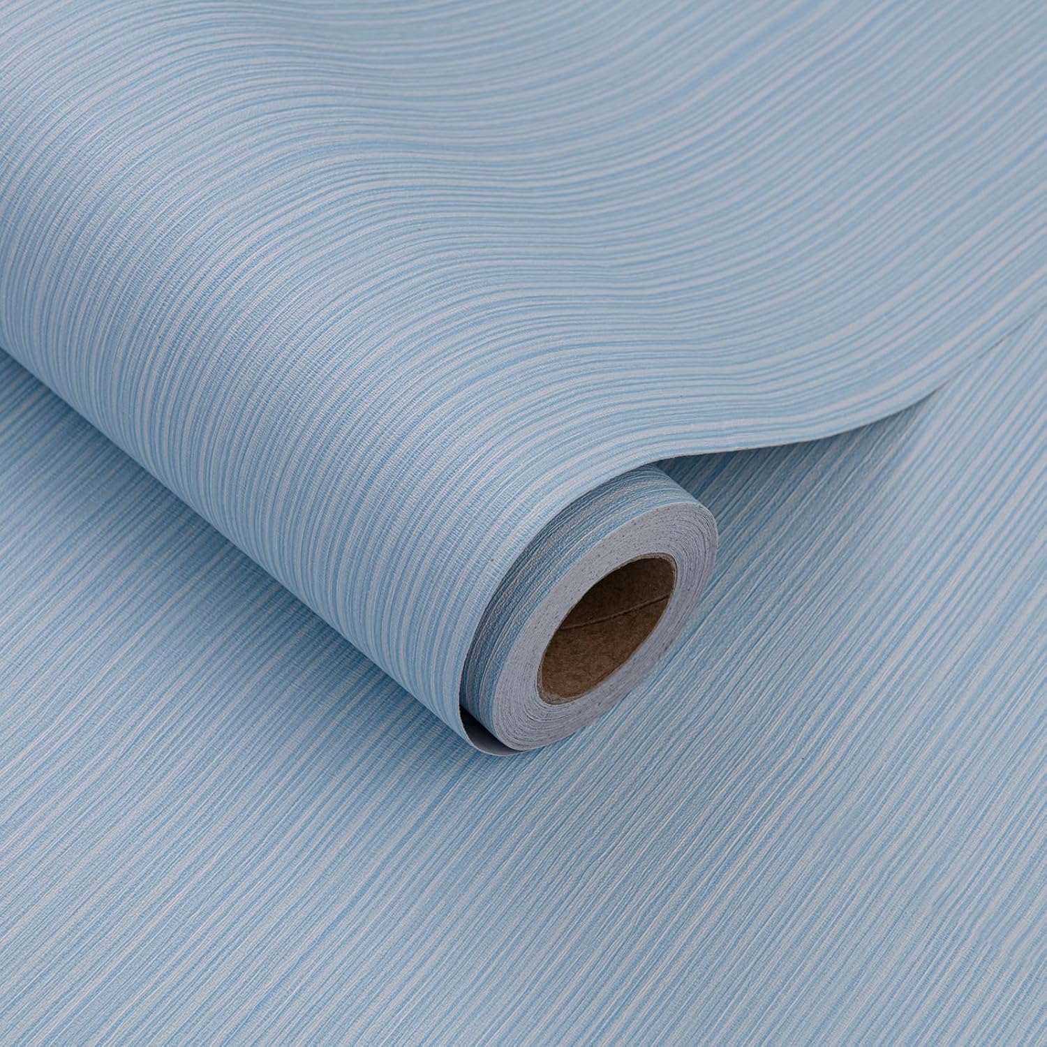 Light Blue Faux Grasscloth Wallpaper Peel and Stick for Home