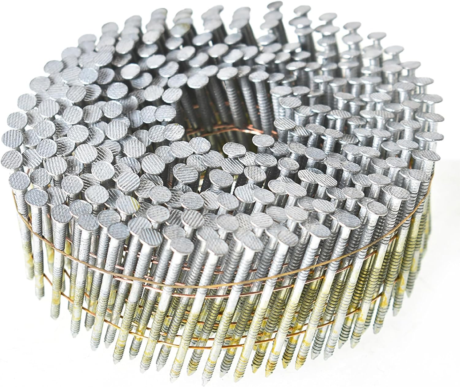 Siding Nails 2-Inch Collated Wire Coil Full RoundHead Ring Shank