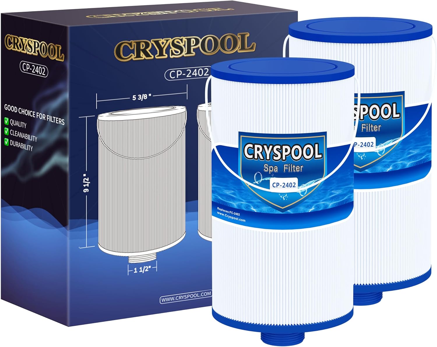 Cryspool 2402 Filter for Watkins Hot Tubs - 2 Pack
