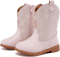 Toddler Girls Cowboy Boots with Side Zipper - Pointed Toe Mid Calf