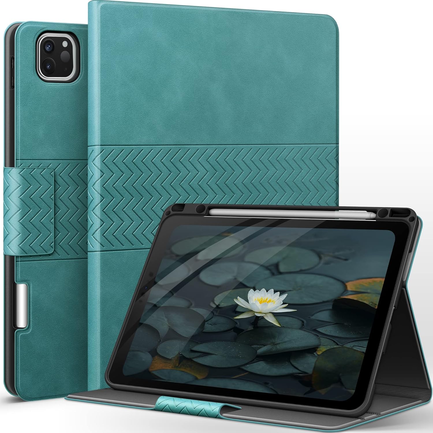 Slim Durable Leather Stand Cover for iPad Pro 12.9 with Pencil Holder