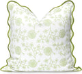 Hofdeco Premium Coastal Scalloped Throw Pillow Cover 20x20 - Water