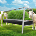 Durable 90 Gallon Goat Hay Feeder Black Stainless Steel - Farm Ready