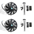 MOSTPLUS Black Universal Electric Radiator Slim Fan 7in Set of 2
