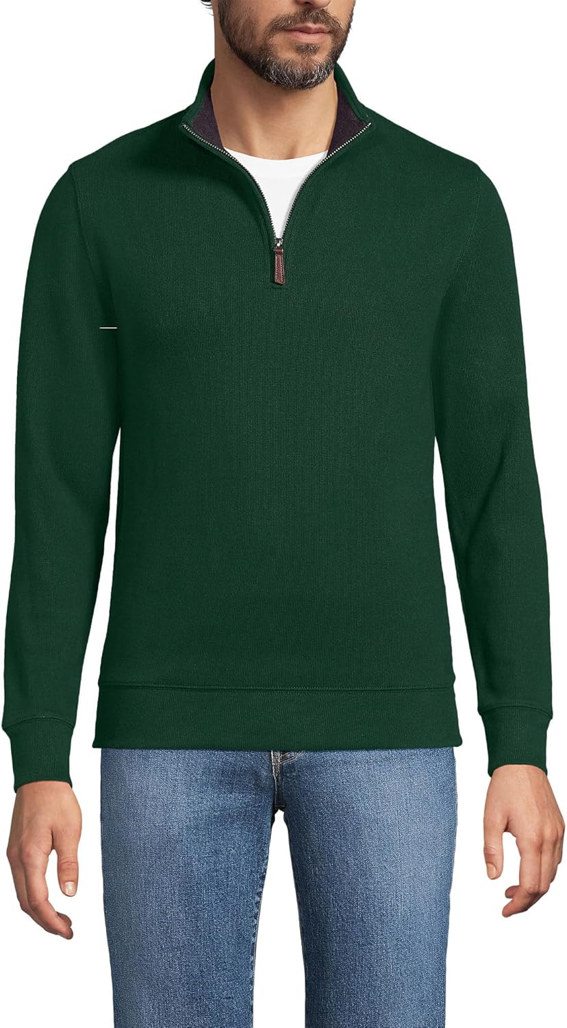 Lands' End Bedford Rib Quarter Zip Pullover Sweater Review