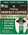 VitaCup Perfect Low Acid Instant Coffee Packets - Dark Roast
