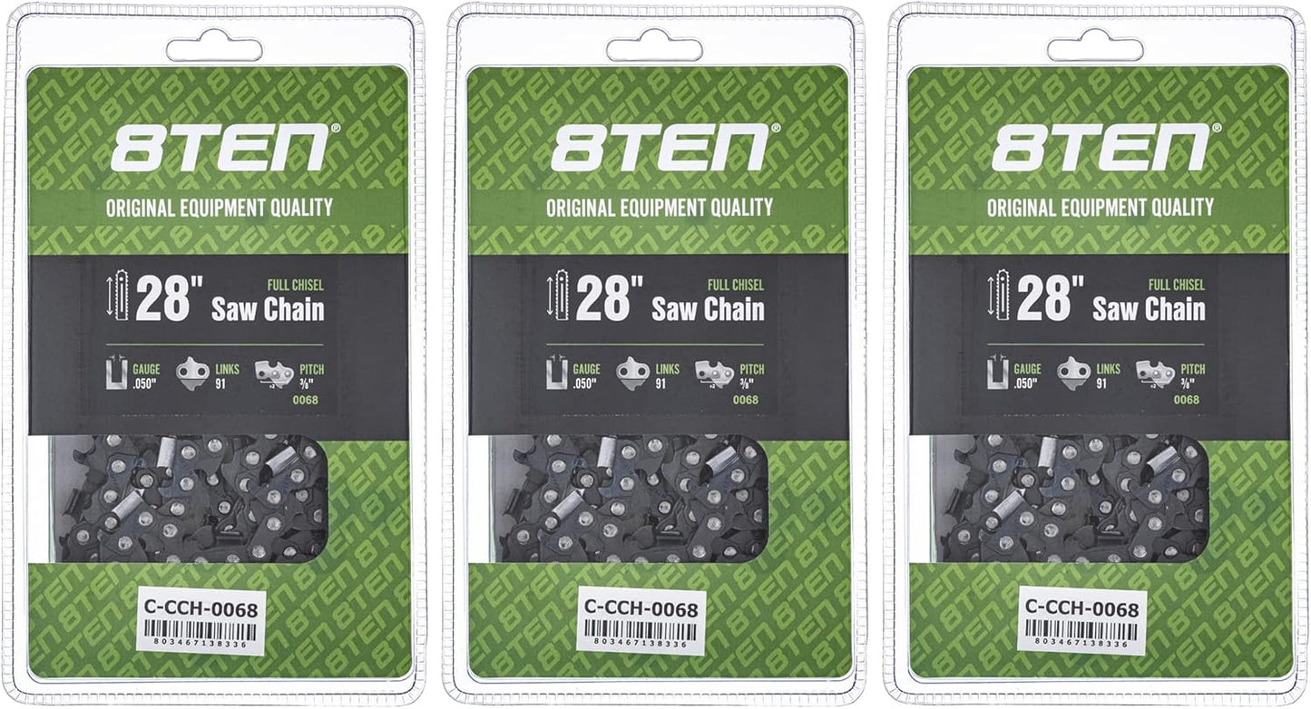 8TEN Full Chisel Chainsaw Chain 28 Inch for Stihl MS440 MS660