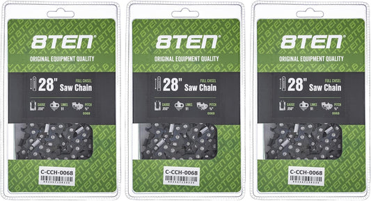 8TEN Full Chisel Chainsaw Chain 28 Inch for Stihl MS440 MS660