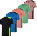 Mens V-Neck Dry-Fit Moisture Wicking Active T-Shirt 5 Pack Essentials