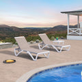 Patio Chaise Lounge Chair Set of 3 - Stackable Outdoor Tanning Chairs