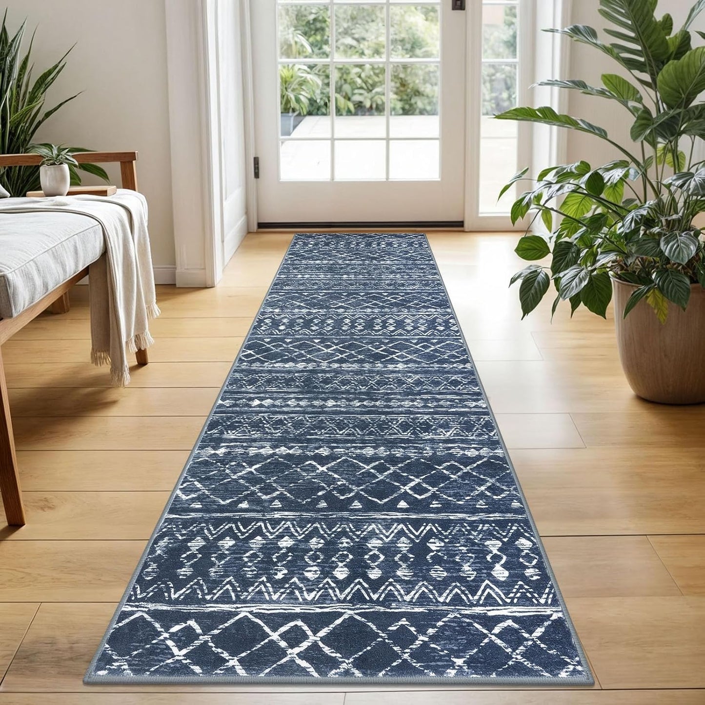 KUTA Boho Kitchen Rugs 2x5 ft Non-Slip Vintage Runner Rug
