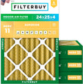 24x25x4 MERV 11 Air Filter 4-Pack - Pet & Allergy Defense