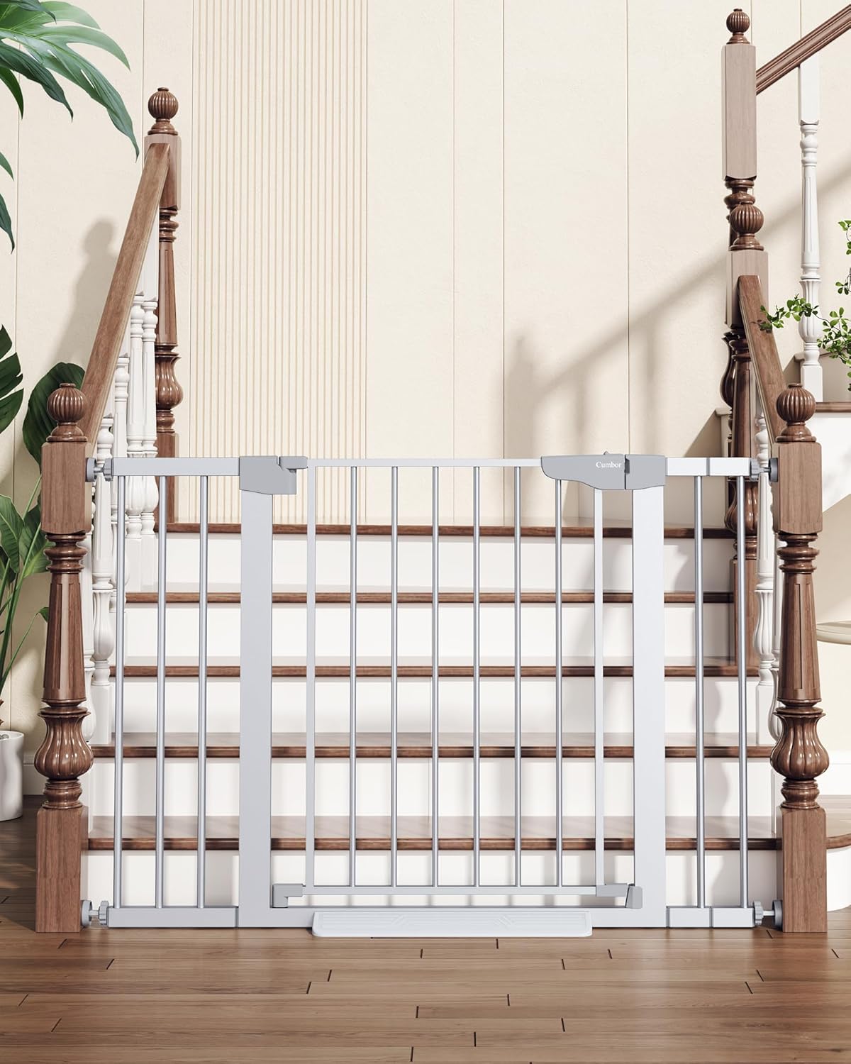 Cumbor Baby Gate for Stairs - Auto Close Dog Gate, Easy Install