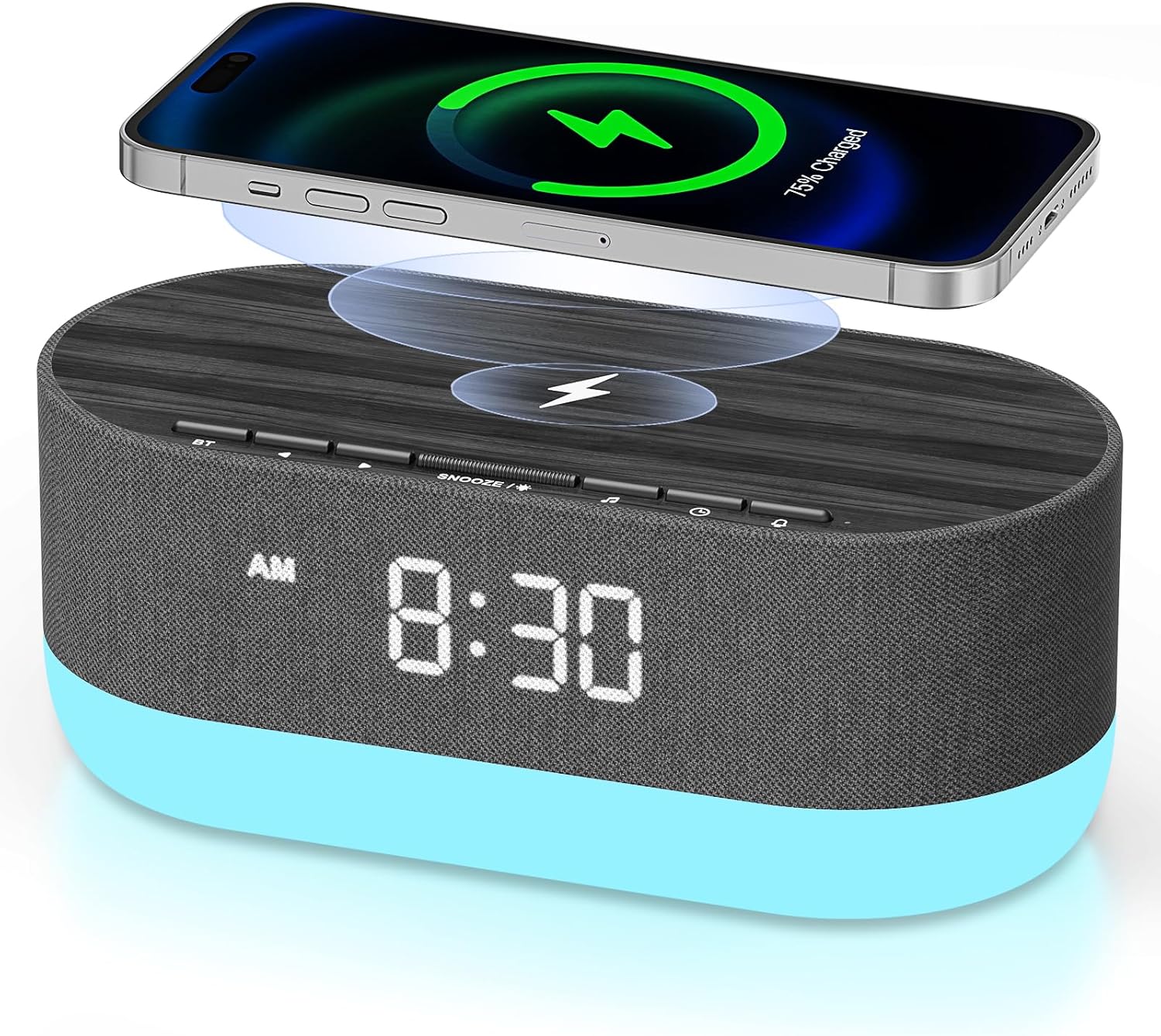 HOUSBAY Sound Machine with Alarm Clock and Wireless Charger