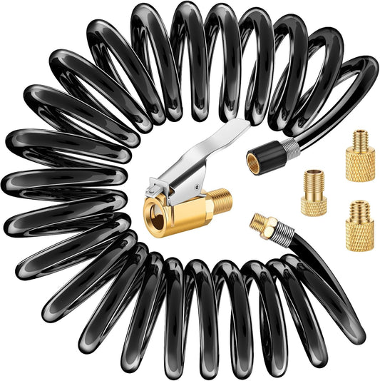LUMITECO 9.8 FT Air Hose - Quick Inflation for Car & Bike