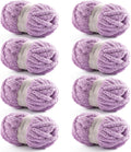 Chunky Chenille Blanket Yarn 8 Pack - Jumbo Super Bulky Lavender