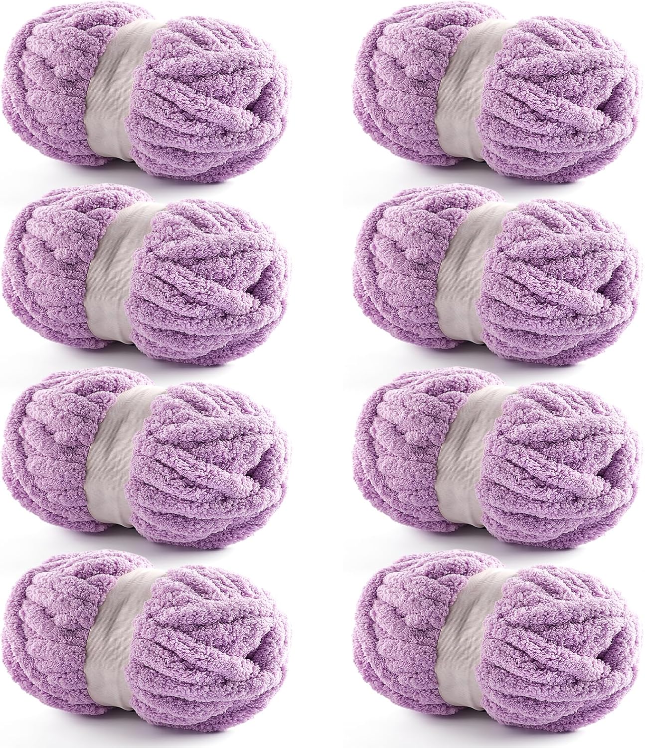 8 Pack Chunky Chenille Blanket Yarn for Crocheting and Knitting