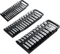 Magnetic Socket Organizer Set - Heavy-Duty 76-Socket Rail