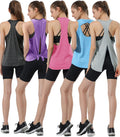 5 Pack Women's Workout Tops Racerback Tank Tops - Colorful Multipack
