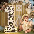 Marquee Numbers Cow Birthday Decorations 3ft Large Light Up Number 1