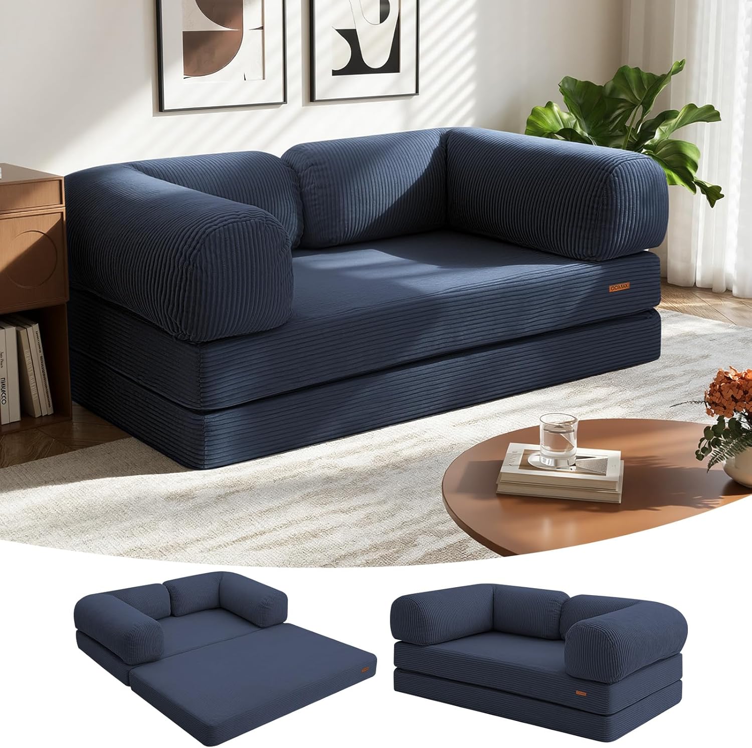COMAX Folding Sofa Bed Queen - 4-in-1 Convertible Futon Couch