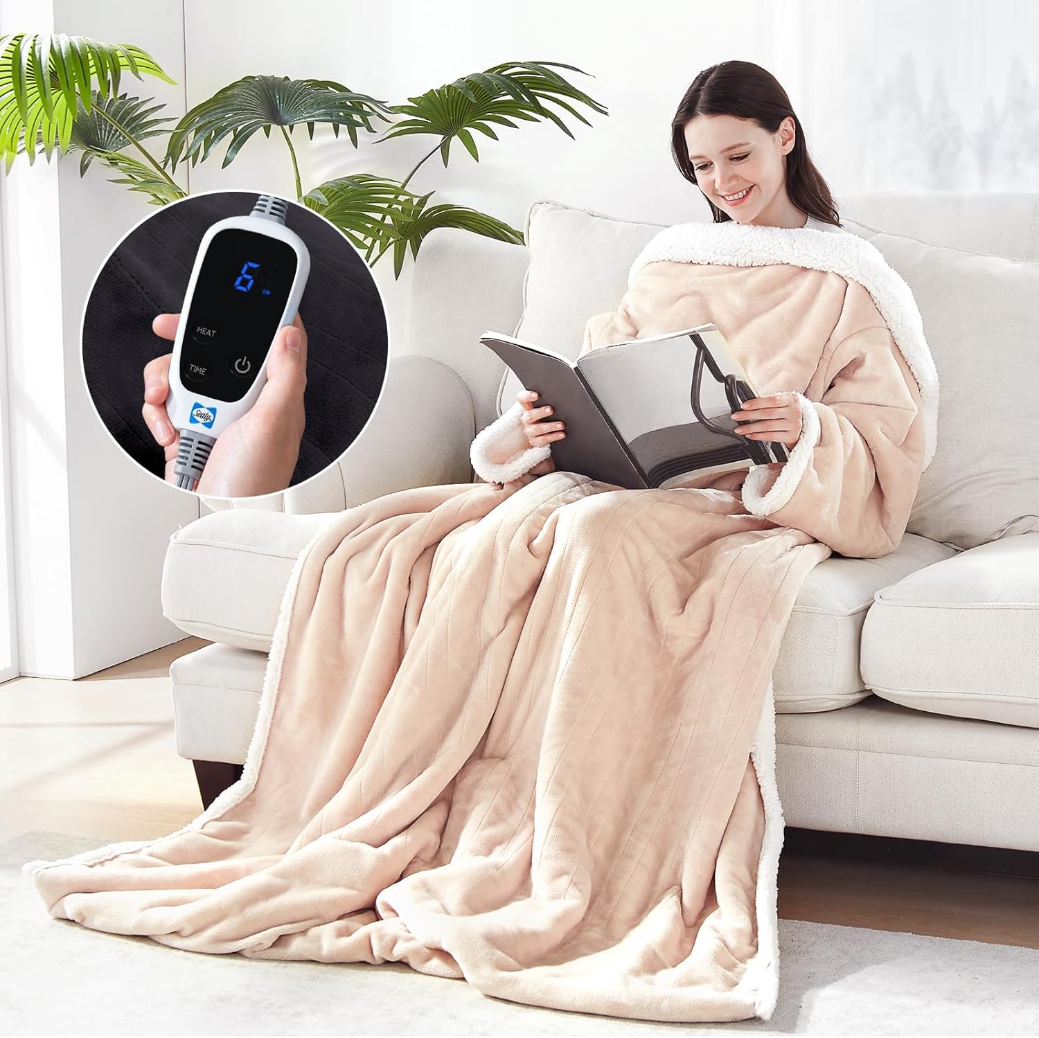 Sealy Electric Blanket Wearable with Foot Pocket for Cozy Warmth