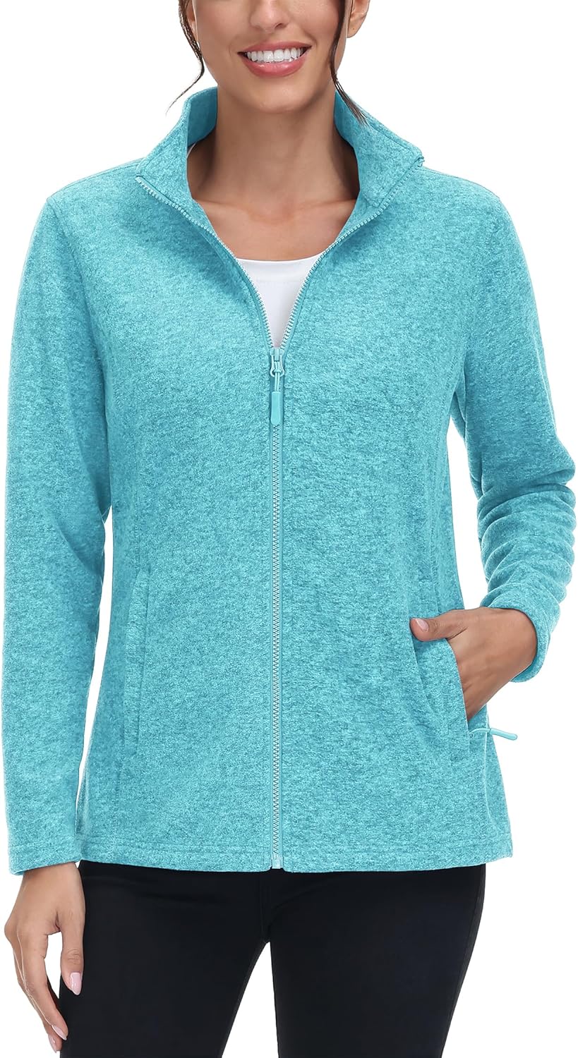 TACVASEN Women's Full Zip Fleece Jacket for Winter Warmth