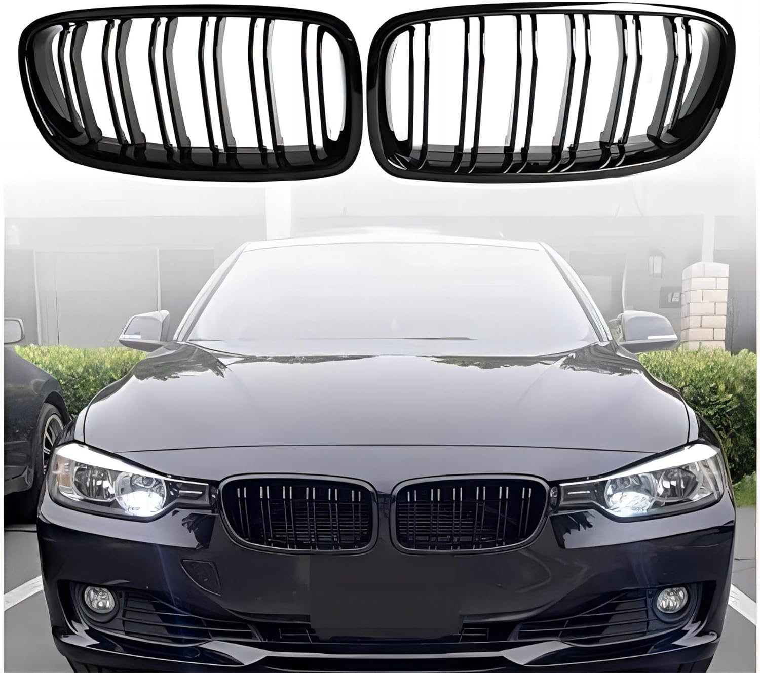 F30 Grill - Gloss Black Kidney Grille for BMW 3 Series 2012-2018