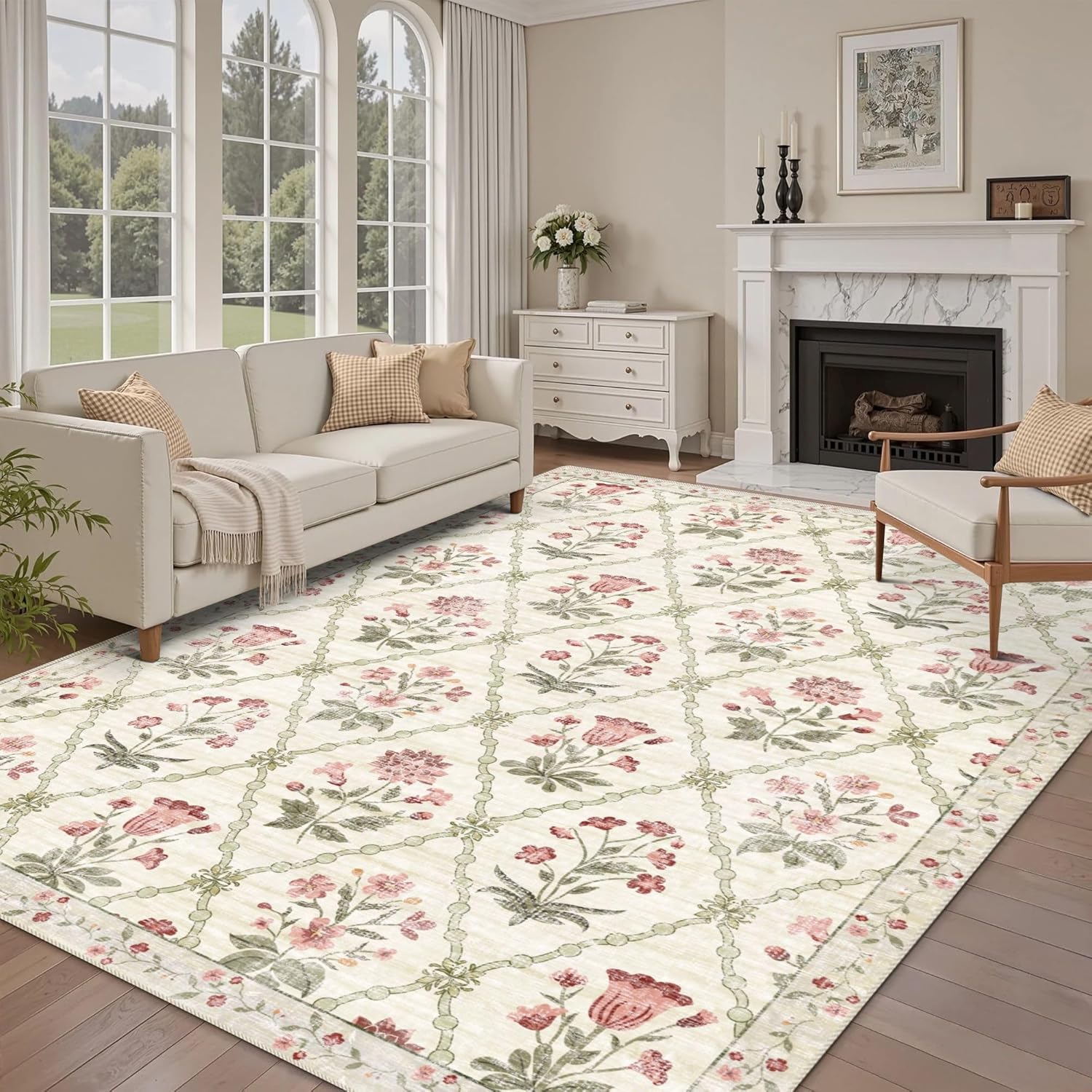 vivorug 5x7 Area Rugs - Ultra-Thin Washable Non-Slip Carpet