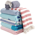 LANE LINEN Turkish Beach Towels Set of 6 - Sand-Free Quick Dry