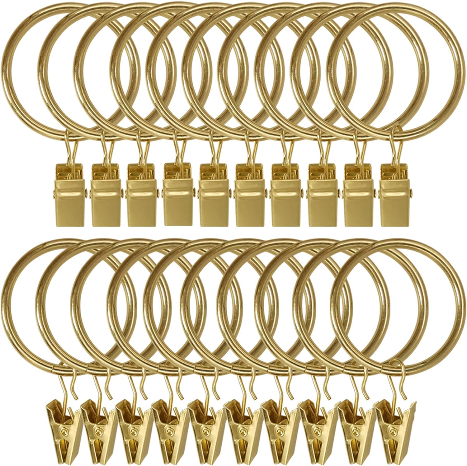 Gold Curtain Rings: Securely Hang Drapes & Bows - 20 Pack