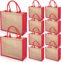 Shappy 10 Pack Burlap Tote Bags for Bridesmaid Gift Shopping