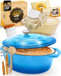 Dutch Oven for Bread Baking - Enameled Oval Cast Iron with Kit