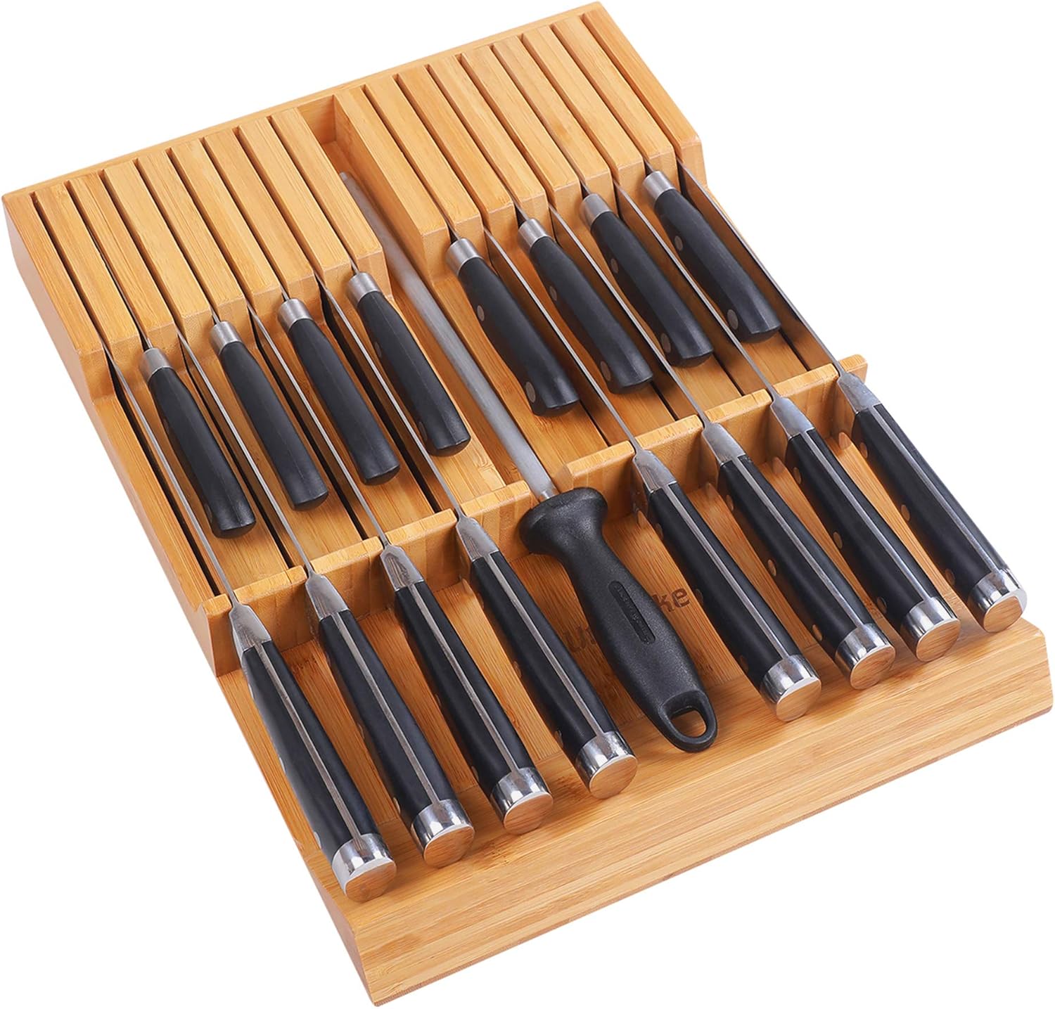 Utoplike In-drawer Knife Block for Organized Kitchen Storage