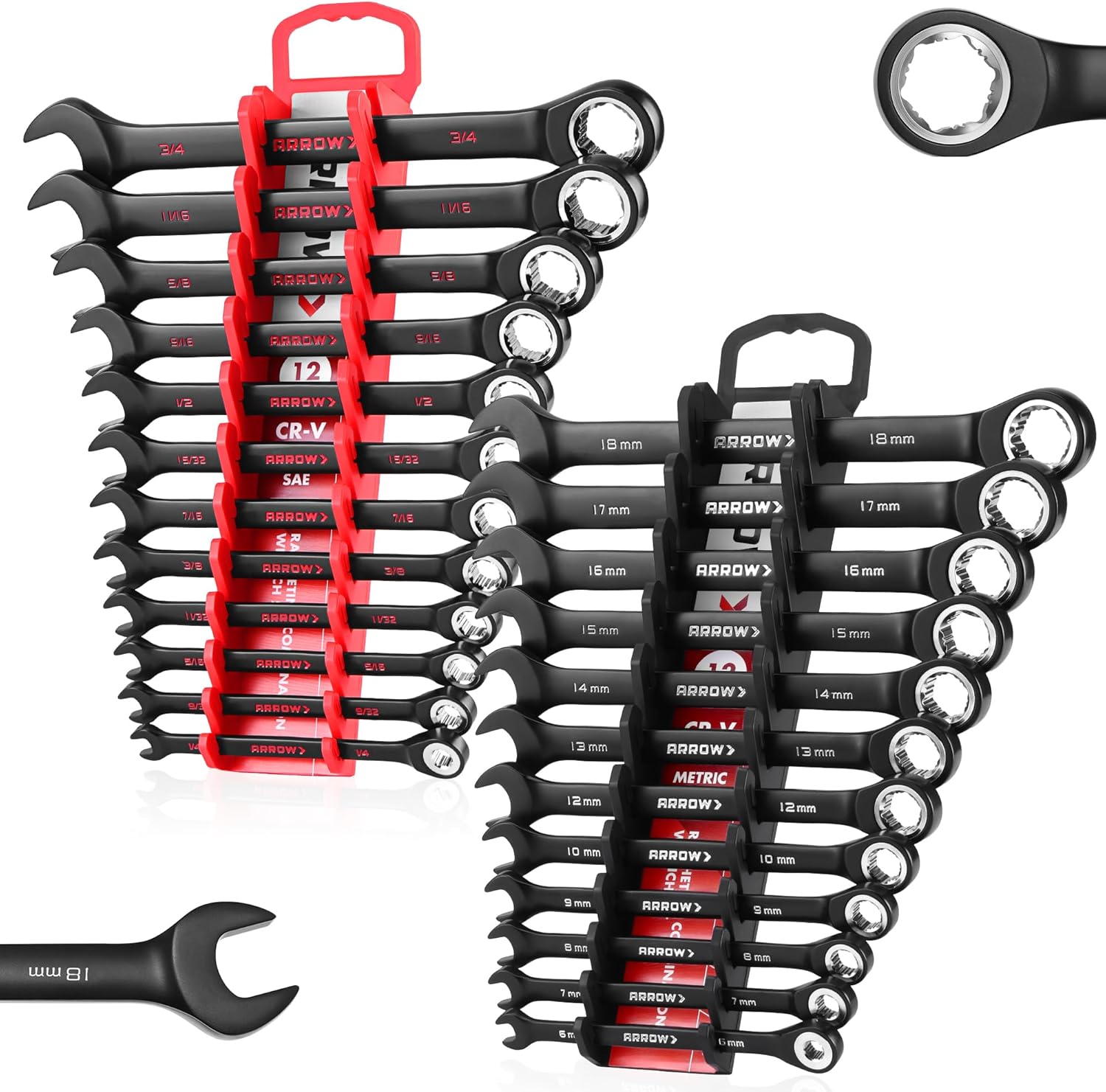 ARROW 24PCS Ratcheting Wrench Set for Efficient Repairs