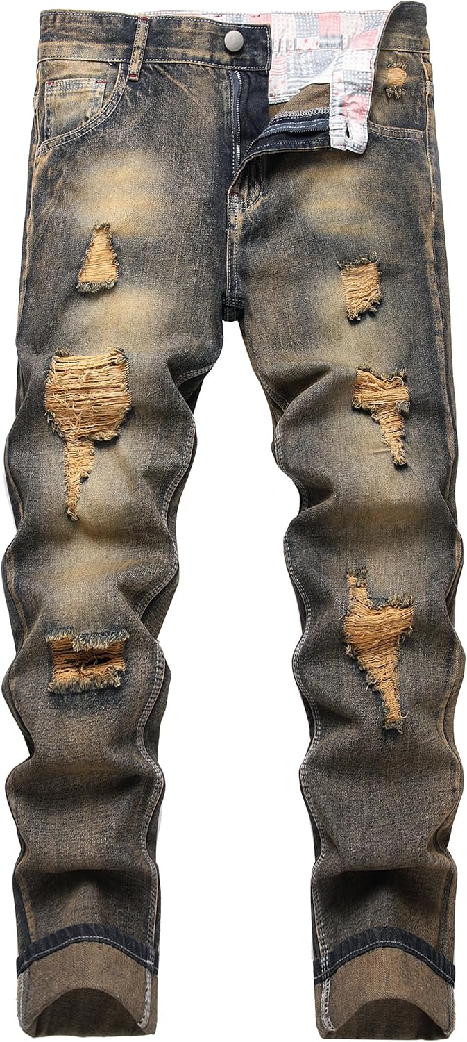 DANT BULUN Men's Ripped Distressed Slim Fit Denim Jeans Review