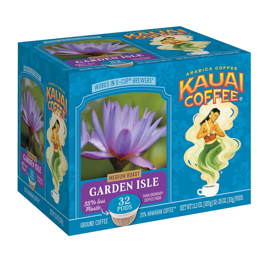 Kauai Coffee Garden Isle Medium Roast - 32 Single-Serve Cups for Keurig