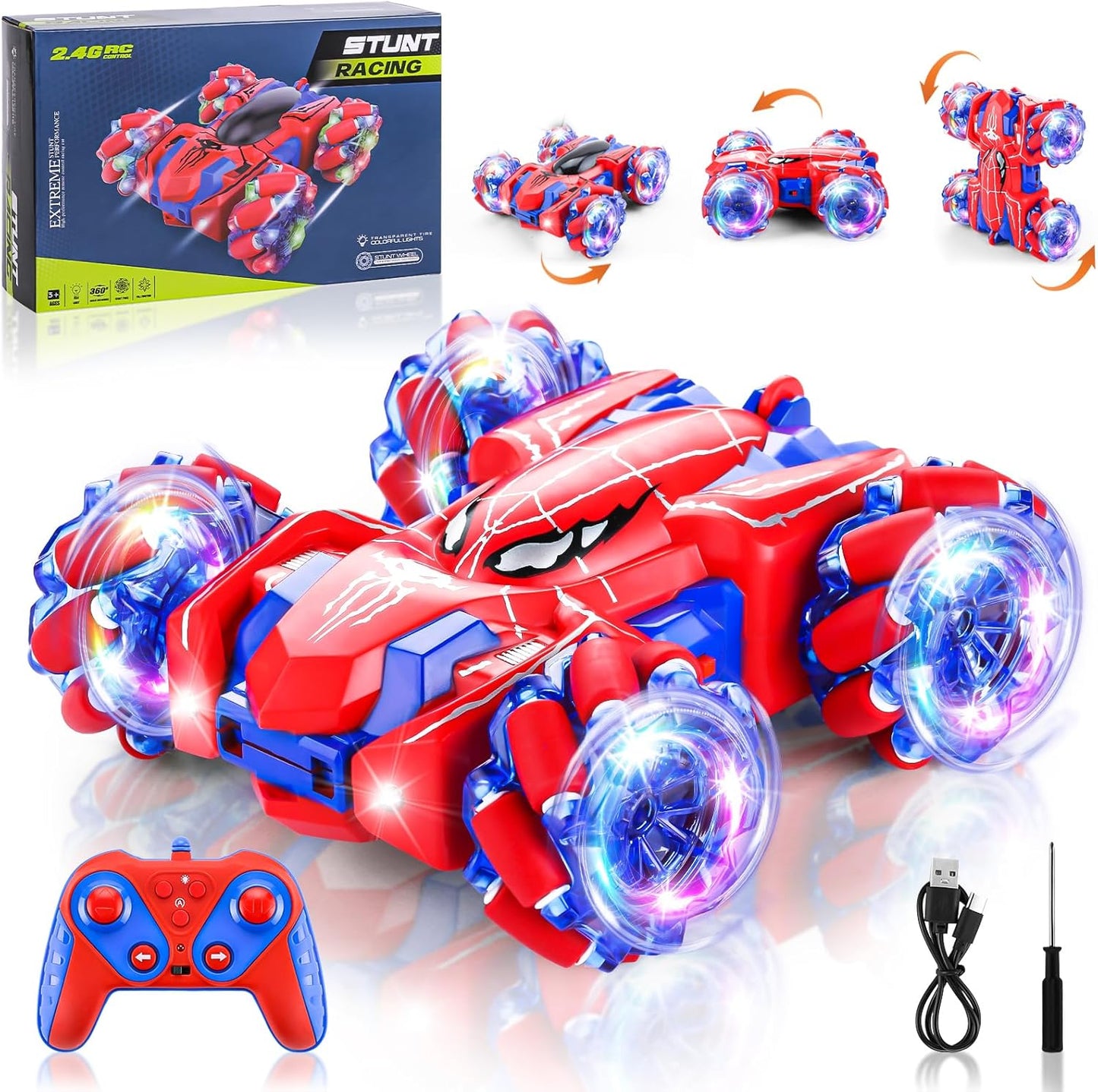 360 Rotating Spider RC Car for Endless Fun!