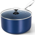 MICHELANGELO 4 Quart Saucepan with Lid - Ceramic Nonstick, Induction