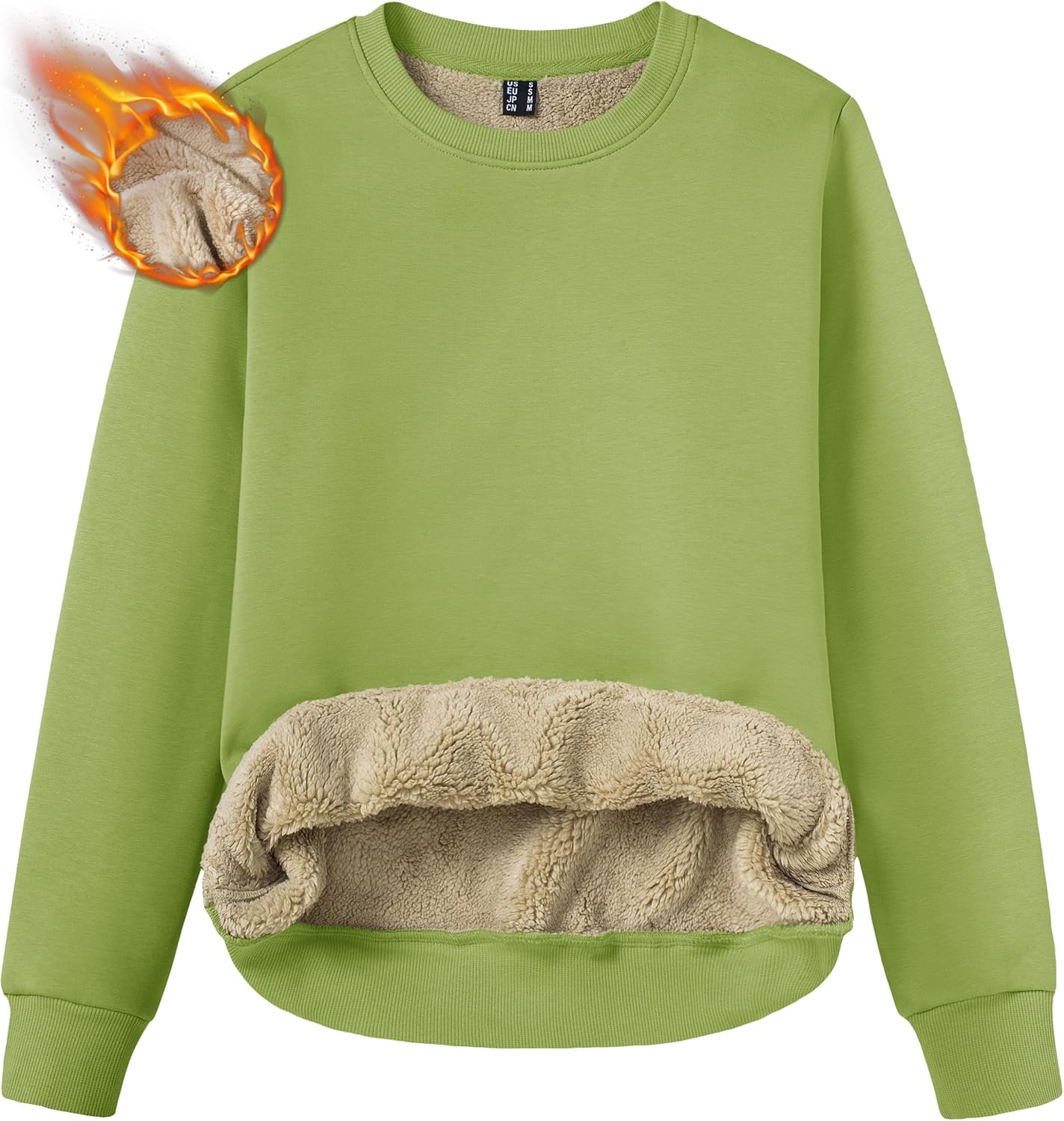 TACVASEN Women's Fleece Lined Crewneck Sweatshirt for Winter