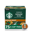 Starbucks K-Cup Coffee Pods Medium Roast House Blend - 75 Pods
