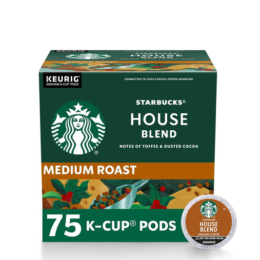 Starbucks House Blend K-Cup Pods | 100% Arabica | 75 Pods