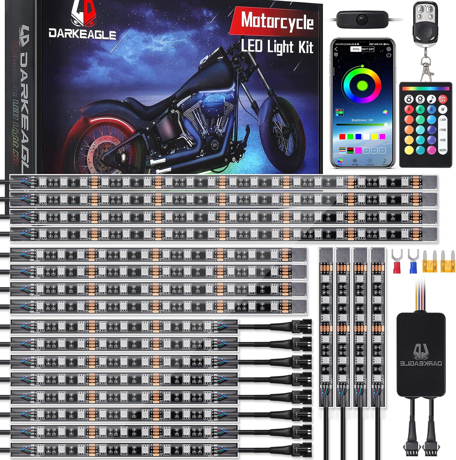 20PCS Motorcycle LED Light Kit for Stunning Night Rides