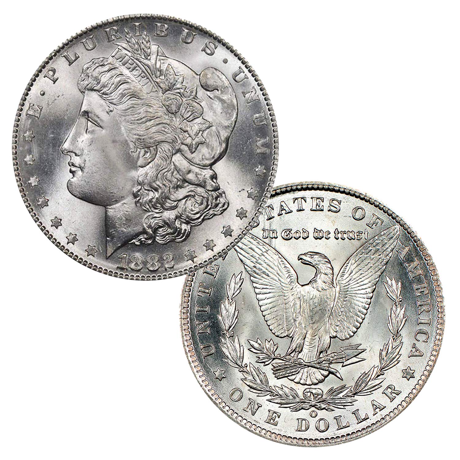 USA 1882 O Morgan Silver Dollar Coin - Brilliant Uncirculated